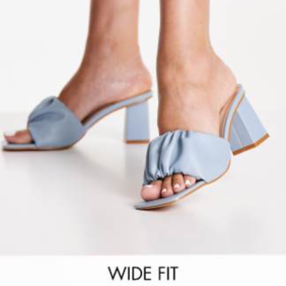 RAID wide fit Jayla ruched mules in blue